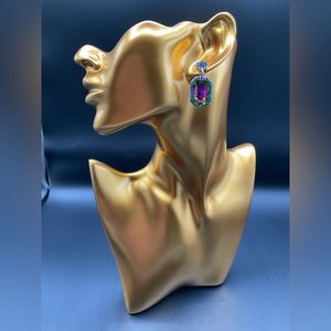 Rectangle Rhinestone Stone Earrings